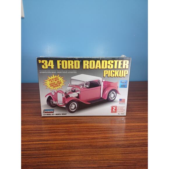 1:24 Lindberg '34 Ford Roadster Pickup Model Kit #72331 - New & Sealed - Picture 1 of 8